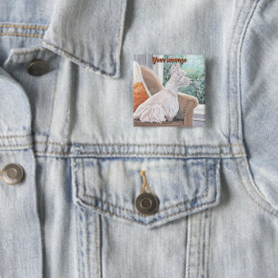 Westie Looking Out a Window 15 Cm Square Badge