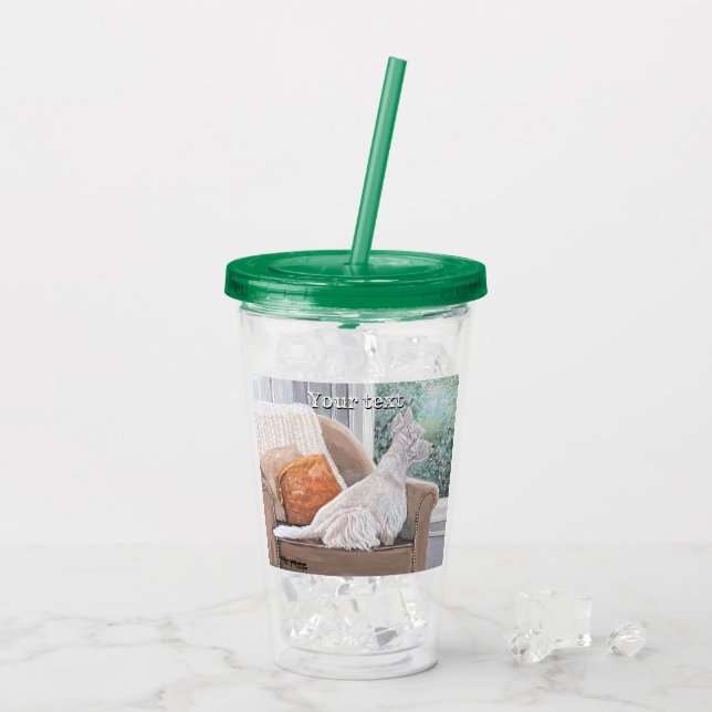 Westie Looking Out a Window Acrylic Tumbler (Back Ice)
