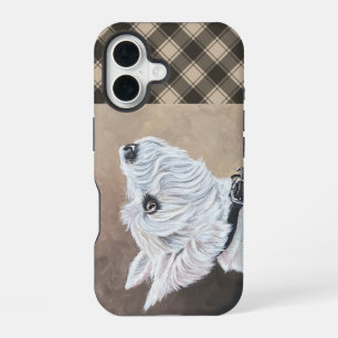 Westie Looking Up Profile B iPhone 16 Case