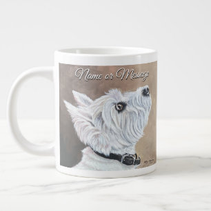 Westie Looking Up Profile B Large Coffee Mug