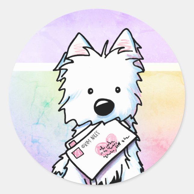 Westie Love Letters Stickers (Front)