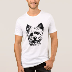 Westie Love Silhouette Line Art Dog Lover T-Shirt Tri-Blend Shirt