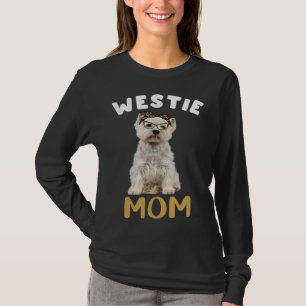 Westie Mom Mama Maltese Dog Owner Leopard Print Wo T-Shirt