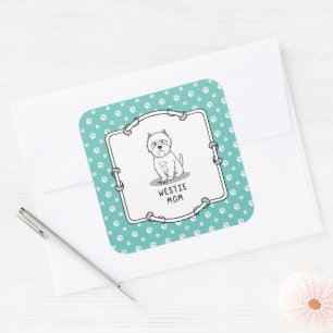 Westie Mom - West Highland White Terrier Dog Mom Square Sticker