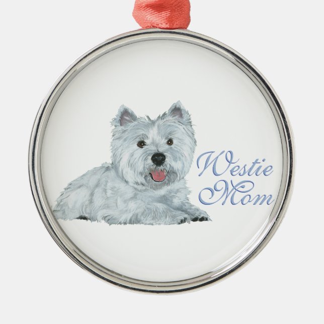 Westie Mum Metal Tree Decoration (Front)