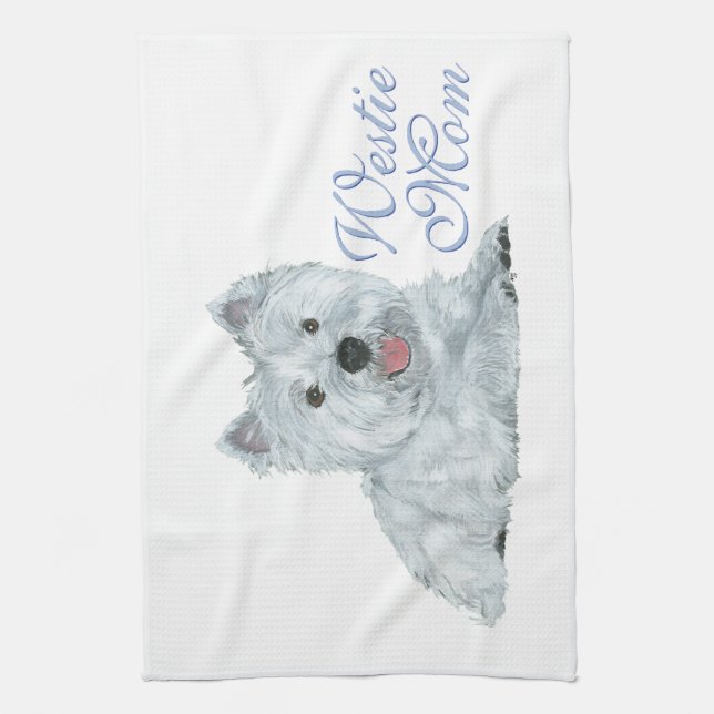 Westie Mum Tea Towel (Vertical)