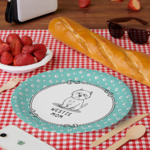 Westie Mum - West Highland White Terrier Dog Mum Paper Plate
