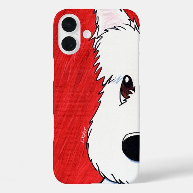Westie On Red Case-Mate iPhone Case (Back)