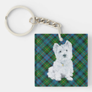 Westie on Tartan Key Ring