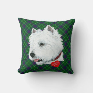 Westie on Tartan PILLOW