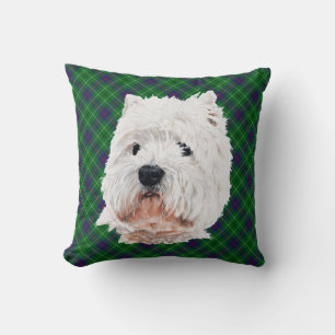 Westie on Tartan PILLOW