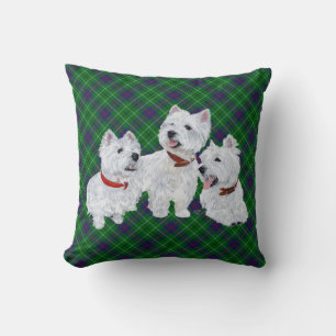Westie on Tartan PILLOW