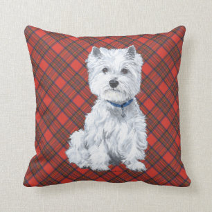 Westie on Tartan PILLOW