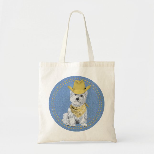 Westie on the Rocks Tote Bag (Front)