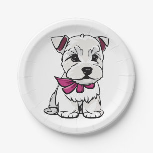 Westie Party Paper Plate
