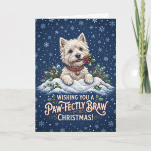 Westie Pawfectly Braw Christmas Card