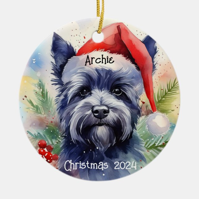 Westie personalised Christmas Ornament (Front)