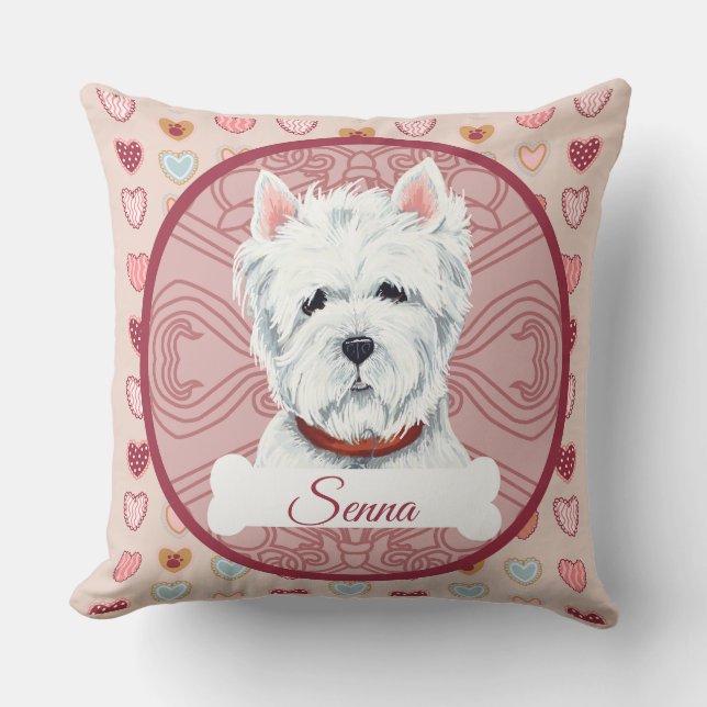 Westie personalize Valentine Pillow (Front)