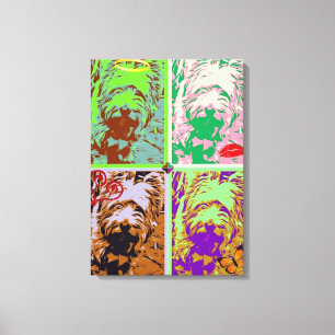 Westie Pop Art on Stretched Canvas