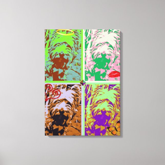 Westie Pop Art on Stretched Canvas Print (Front)