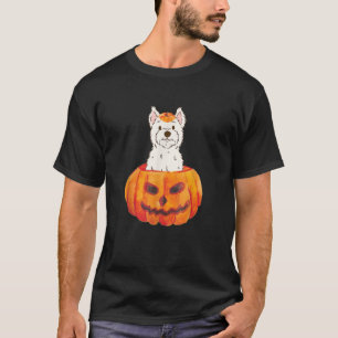 Westie Pumpkin West Highland White Terrier Dog Hal T-Shirt