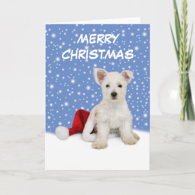 Westie Pup Christmas Card (Front)