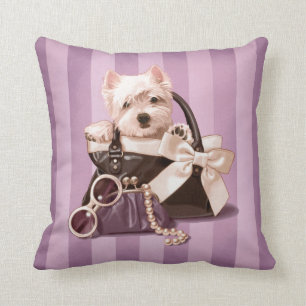Westie puppy in Handbag Cushion