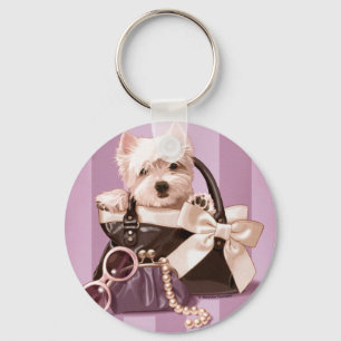 Westie puppy in Handbag Key Ring