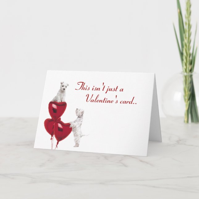 Westie Puppy Love In An Envelope - 2nd New Version Holiday Card (Front)