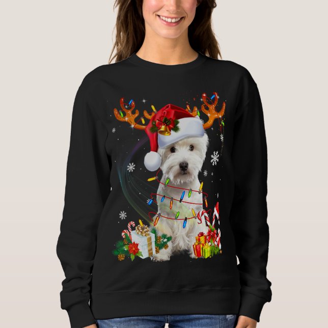 Westie Reindeer Family Matching Christmas Pyjamas  Sweatshirt (Front)
