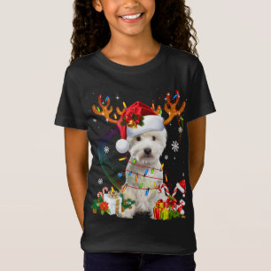 Westie Reindeer Family Matching Christmas Pyjamas  T-Shirt