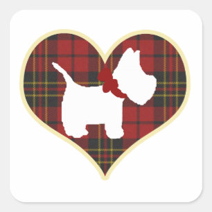 Westie Right Square Sticker
