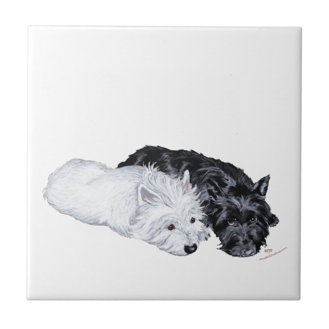 Westie & Scottie at Ease Tile (Front)