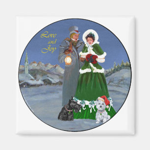 Westie & Scottie Christmas Carols Magnet