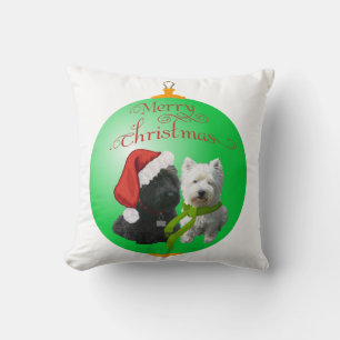 Westie Scottie Christmas Ornament Cushion