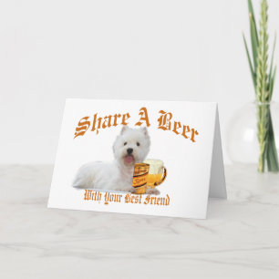 Westie Shares Beer Greeting Card