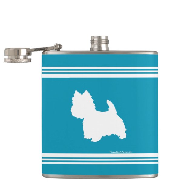 Westie Silhouette Hip Flask (Opened)