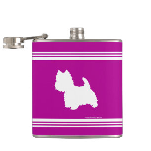 Westie Silhouette Hip Flask