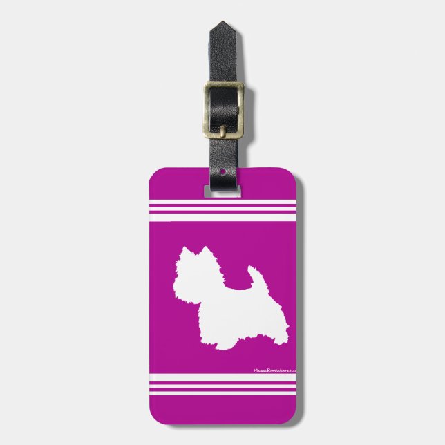 Westie Silhouette Luggage Tag (Front Vertical)