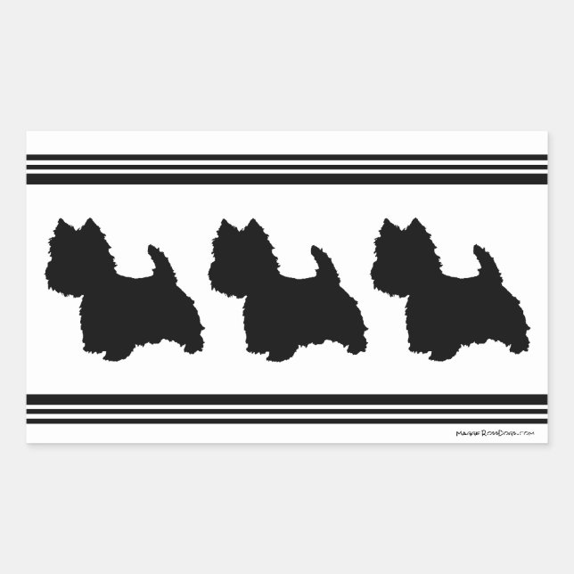 Westie Silhouette Rectangular Sticker (Front)