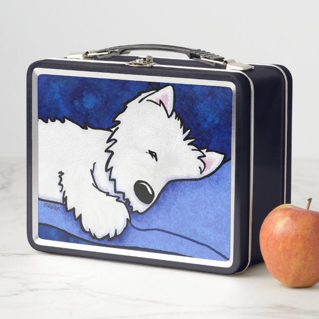 Westie Sleeper KiniArt Metal Lunch Box (In Situ)