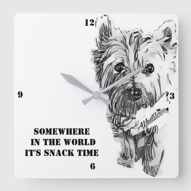 Westie snack time clock (Front)