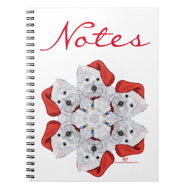 Westie Snowflake Spiral Notebook (Front)