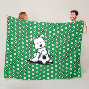 Westie Soccer Fan KiniArt  Fleece Blanket