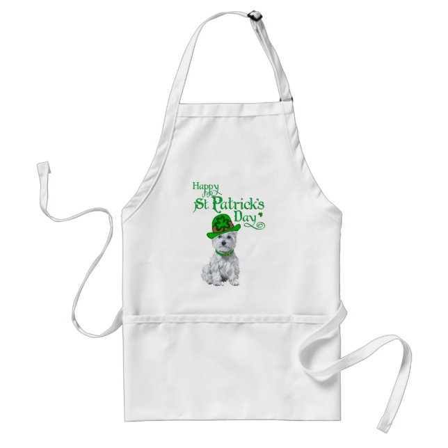 Westie St Patricks Day Standard Apron (Front)
