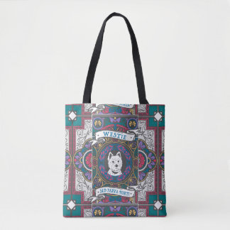 Westie Stained Glass "Small But Mighty" Tote Bag