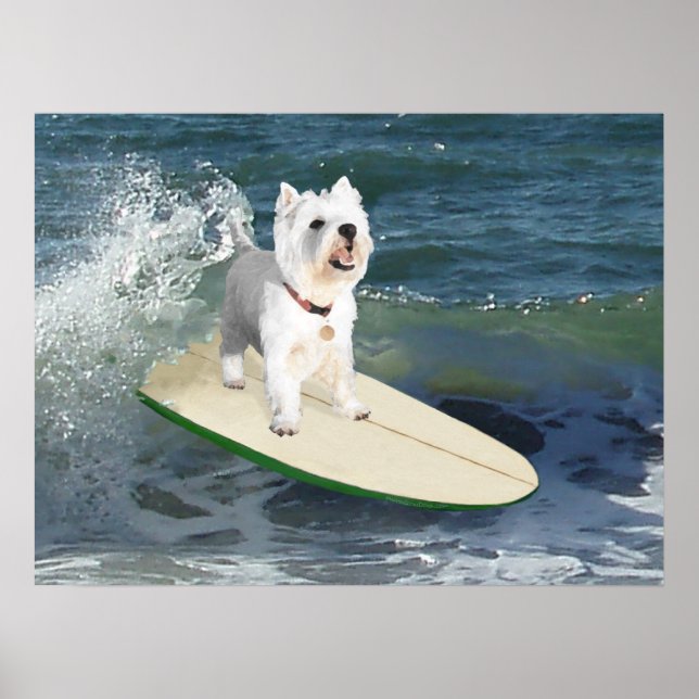 Westie Surfer Poster (Front)