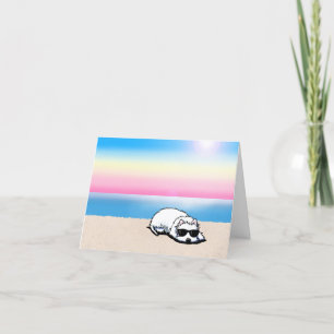 Westie Terrier Beach Note Card