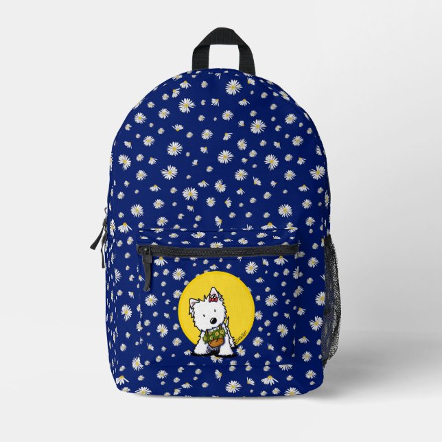 Westie Terrier Daisy KiniArt Printed Backpack (Front)
