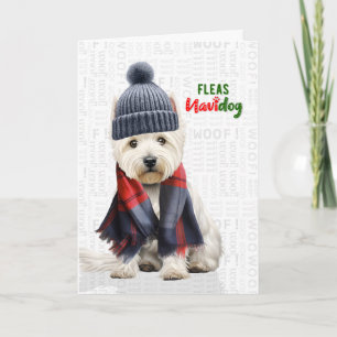 Westie Terrier Funny Fleas Navidog Christmas Holiday Card